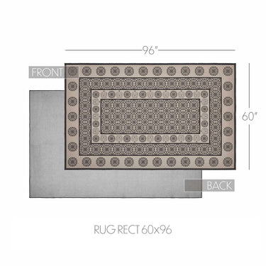 Custom House Black Tan Jacquard Polyester Rug Rect 60x96 - The Fox Decor